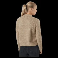 New Pieces Pcellen Ls O-neck Knit Bc Silver Mink Brun