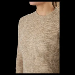 New Pieces Pcellen Ls O-neck Knit Bc Silver Mink Brun