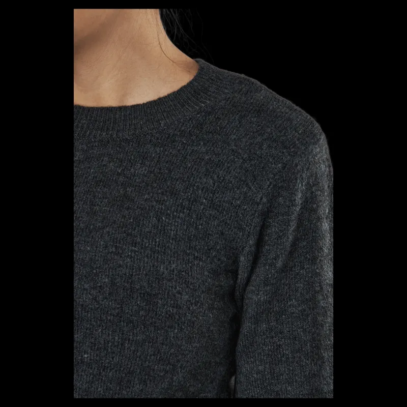 Discount Pieces Pcperla Ls Knit Bc Dark Grey Melange Grå