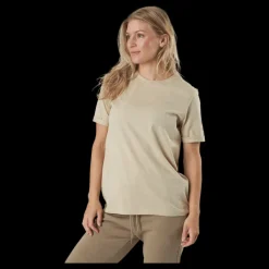 New Pieces Pcria Ss Fold Up Solid Tee Noo White Pepper Beige