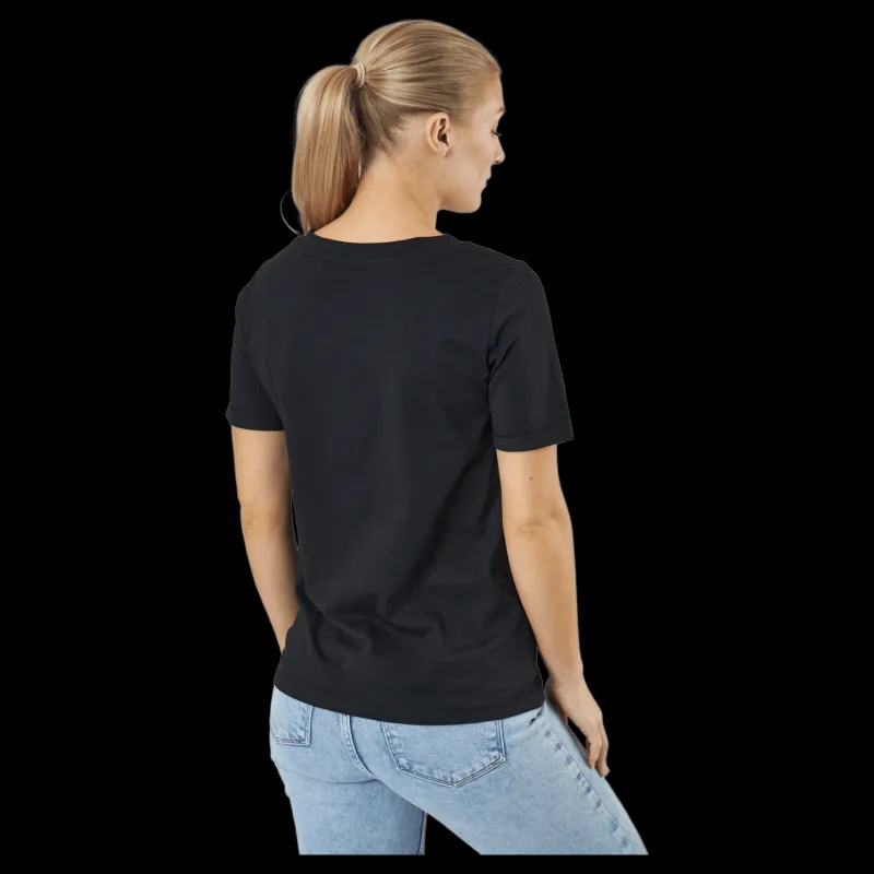 Pieces Pcria Ss V-neck Solid Tee Bc Black Svart