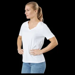 Pieces Pcria Ss V-neck Solid Tee Bc Bright White Vit Clearance