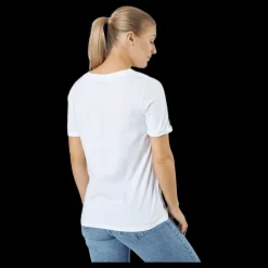 Pieces Pcria Ss V-neck Solid Tee Bc Bright White Vit Clearance