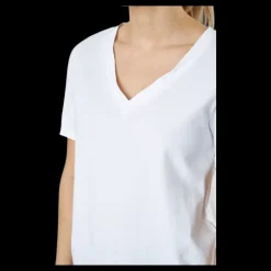 Pieces Pcria Ss V-neck Solid Tee Bc Bright White Vit Clearance