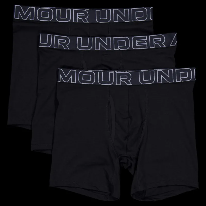 New Under Armour Performance Cotton 3-pack Black Svart