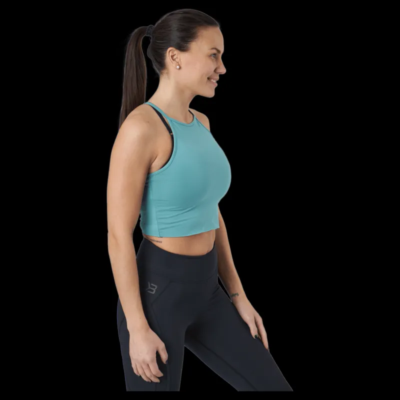 New Better Bodies Performance Crop Hal Teal Green Grön