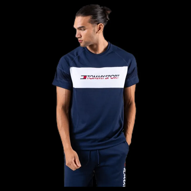 Tommy Hilfiger Sport Performance Mesh Tee Blue Blå Discount