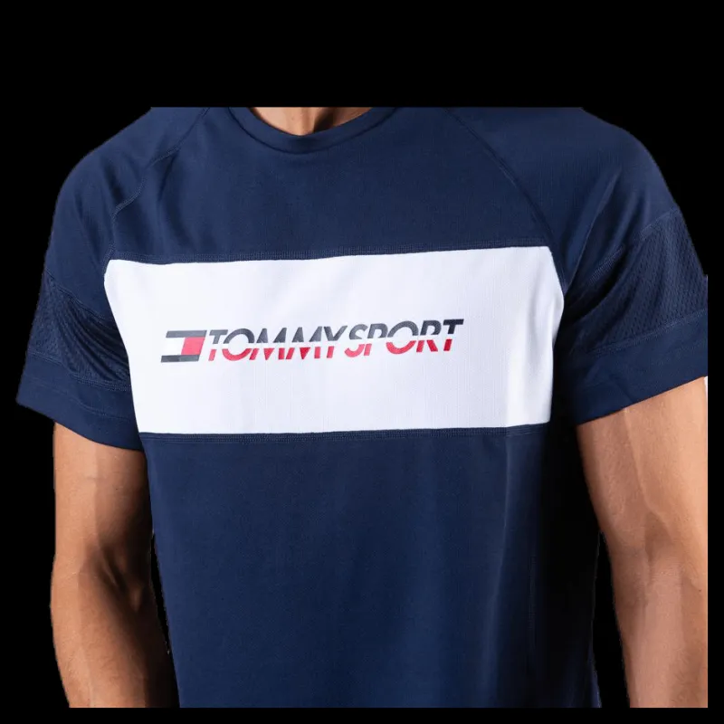 Tommy Hilfiger Sport Performance Mesh Tee Blue Blå Discount