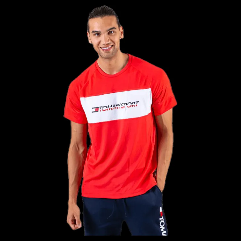 Tommy Hilfiger Sport Performance Mesh Tee Red Röd Discount