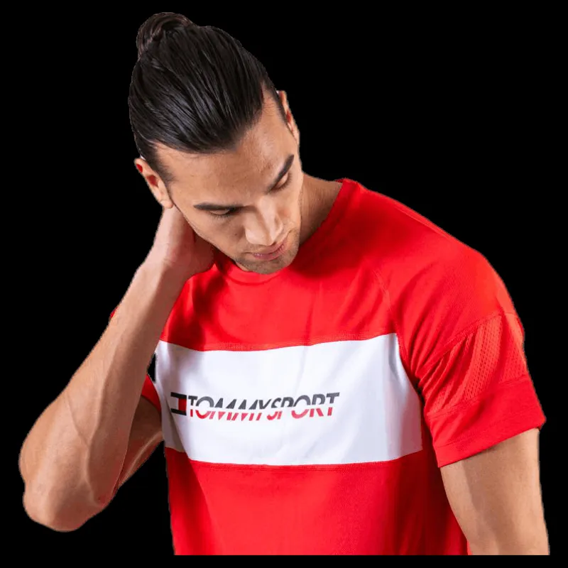 Tommy Hilfiger Sport Performance Mesh Tee Red Röd Discount