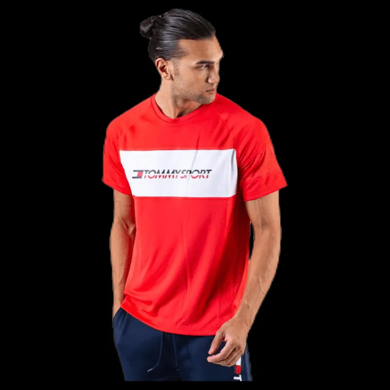 Tommy Hilfiger Sport Performance Mesh Tee Red Röd Discount