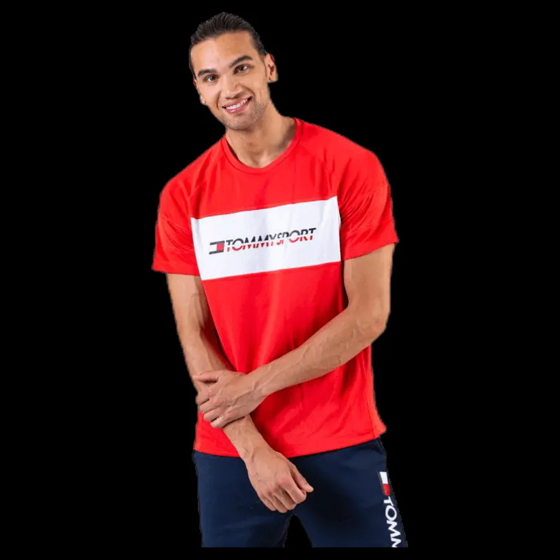 Tommy Hilfiger Sport Performance Mesh Tee Red Röd Discount