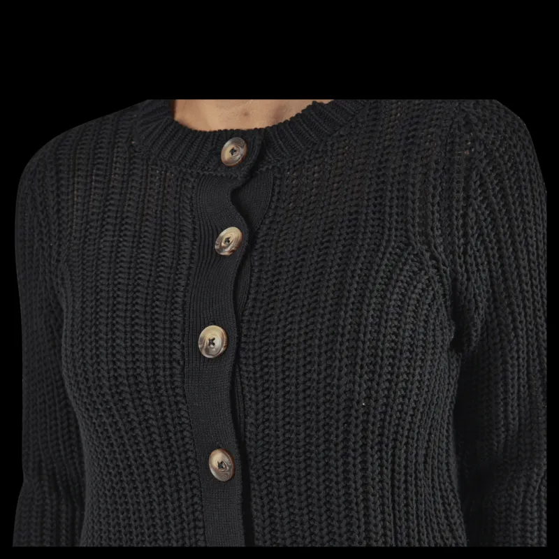 Pieces Petula Ls Knit Cardigan Black Svart Discount