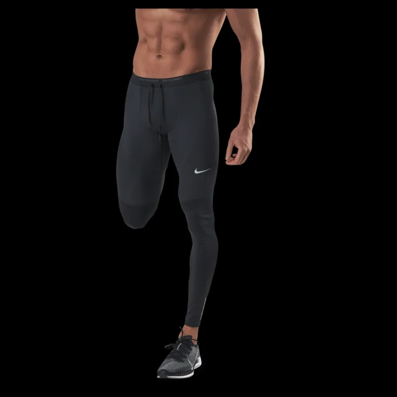 Nike Phenom Elite Men's Running Tights BLACK/REFLECTIVE SILV Svart Outlet