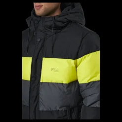 Outlet Fila Pirro Blocked Puff Jacket Black-asphalt-sulphur Spring Svart