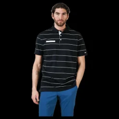Best Nike Player Striped Polo White/Black Svart