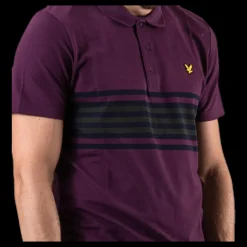 Online Lyle & Scott Plus Stripe Polo Blue Blå