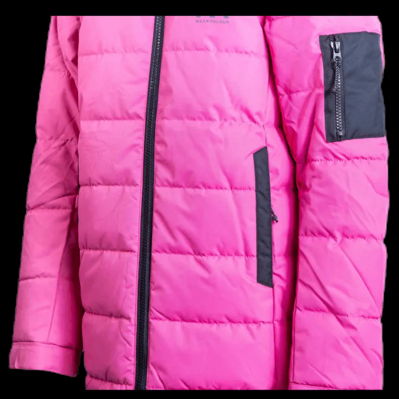 Clearance ColourWear Polar Youth Puff Jacket Pink/Black Rosa och Svart