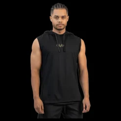 New Gavelo Power Sleeveless Hoodie Black&gold Svart