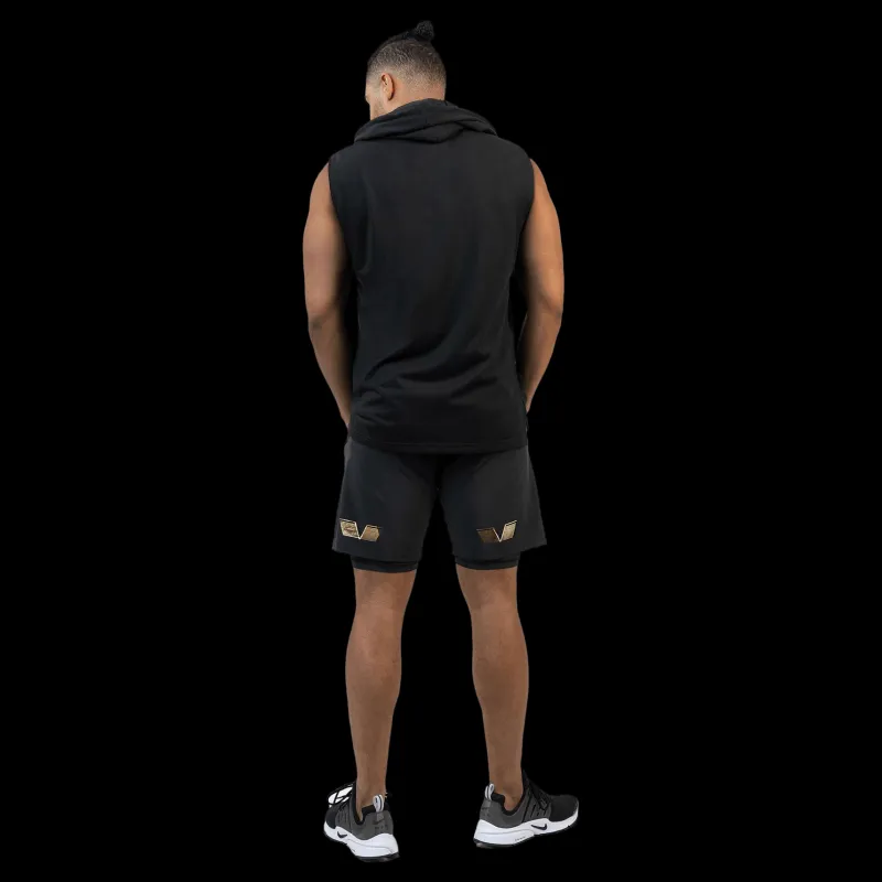 New Gavelo Power Sleeveless Hoodie Black&gold Svart