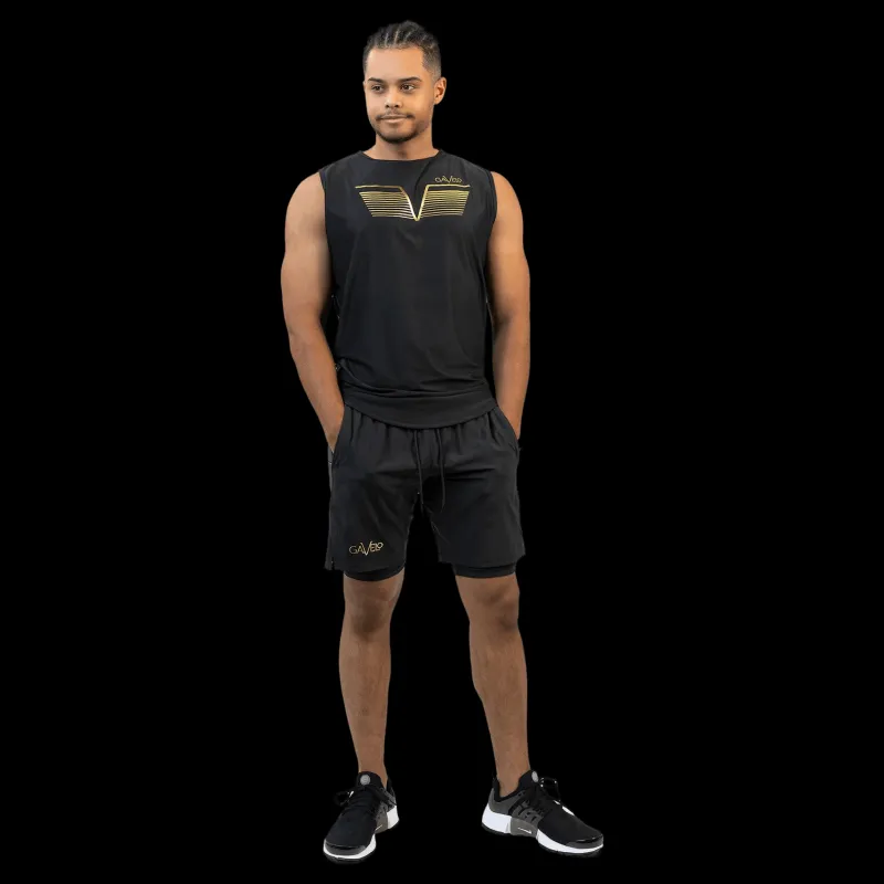 Gavelo Power Sleeveless Tee Black&gold Svart Hot