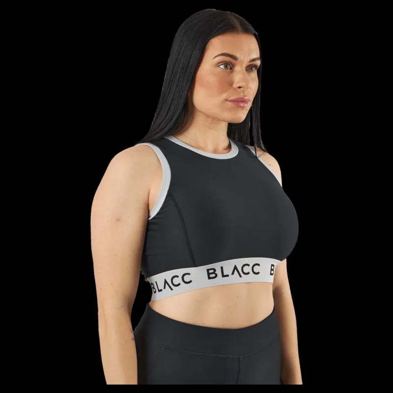 Hot BLACC Power X Crop Top 2.0 Black/white Svart
