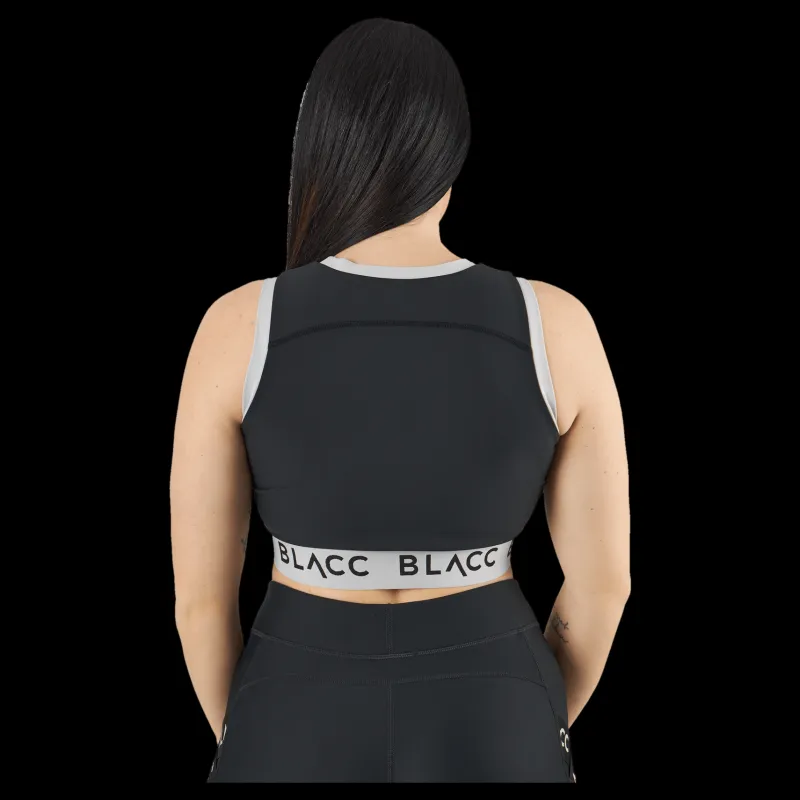 Hot BLACC Power X Crop Top 2.0 Black/white Svart