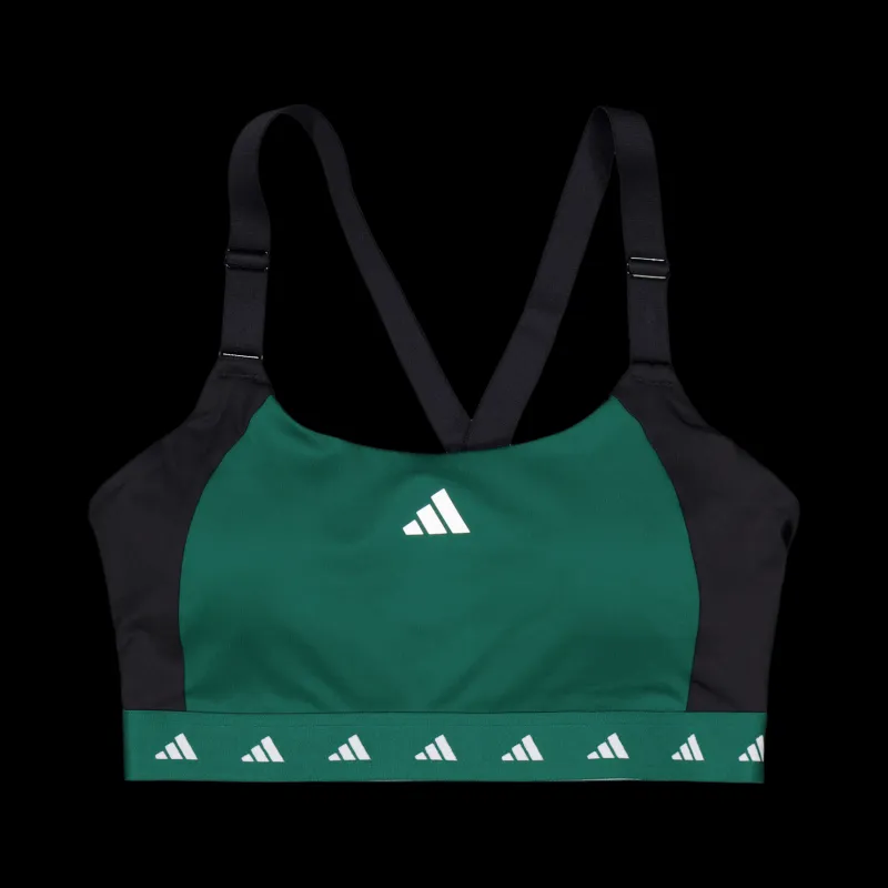adidas Powerimpact Training Medium-Support Techfit Colorblock Bra Collegiate Green Grön Outlet