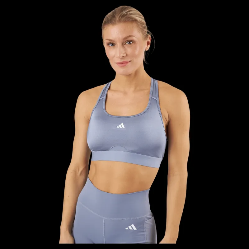 adidas PowerReact Training Medium-Support Bra Silvio Blå Sale