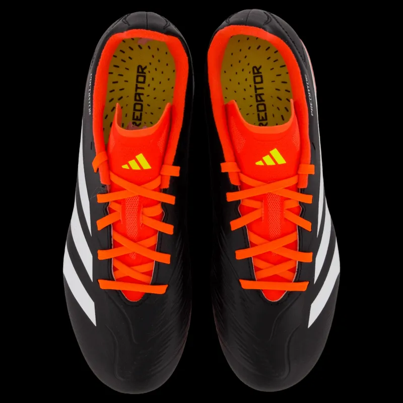 New adidas Predator League Firm Ground Football Boots Core Black / Cloud White / Solar Red Flerfärgad