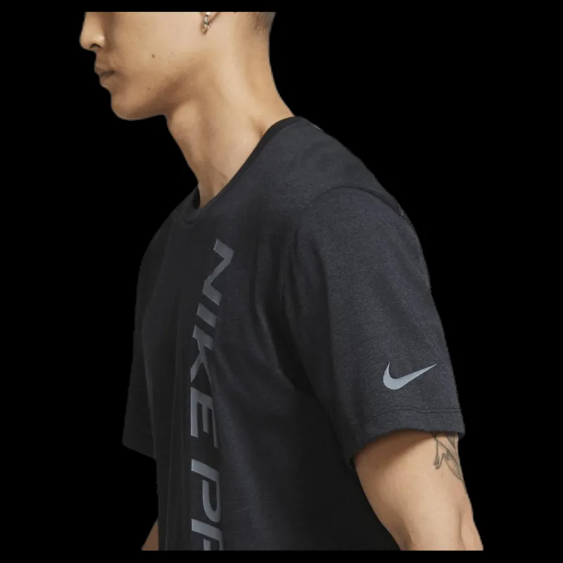 Clearance Nike Pro Burnout SS Top Black/Grey Svart