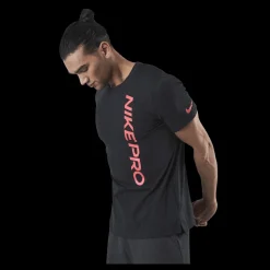 Nike Pro Burnout SS Top Black/Red Svart Discount