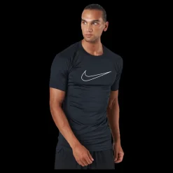 Nike Pro Dri-FIT Men's Tight Fit Short-Sleeve Top BLACK/WHITE Svart och Vit Sale