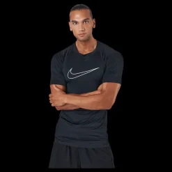 Nike Pro Dri-FIT Men's Tight Fit Short-Sleeve Top BLACK/WHITE Svart och Vit Sale