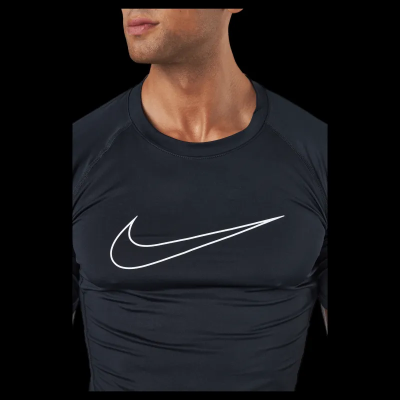 Nike Pro Dri-FIT Men's Tight Fit Short-Sleeve Top BLACK/WHITE Svart och Vit Sale