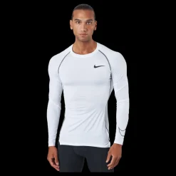 Nike Pro Dri-FIT Men's Tight Fit Long-Sleeve Top WHITE/BLACK/BLACK Vit Discount