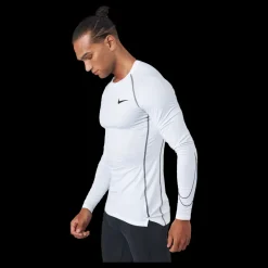Nike Pro Dri-FIT Men's Tight Fit Long-Sleeve Top WHITE/BLACK/BLACK Vit Discount