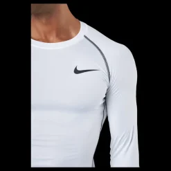 Nike Pro Dri-FIT Men's Tight Fit Long-Sleeve Top WHITE/BLACK/BLACK Vit Discount
