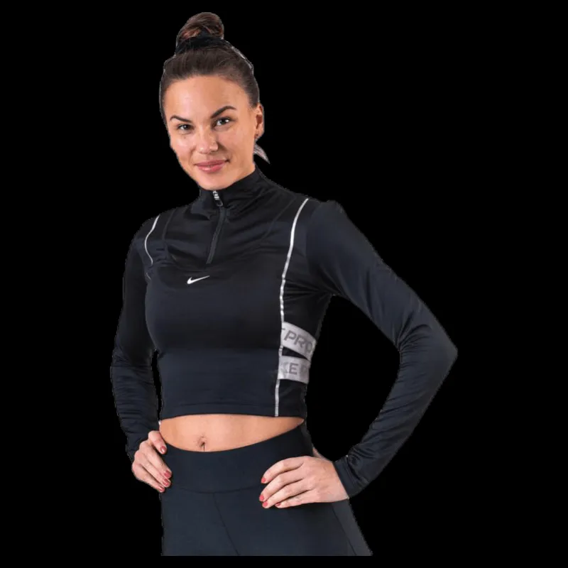 Nike Pro HyperWarm Half-Zip Black/Silver Svart Hot