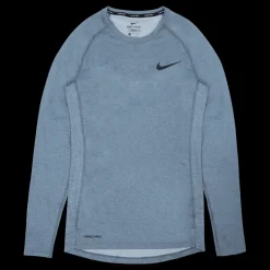 Best Nike Pro LS Top Grey Blå