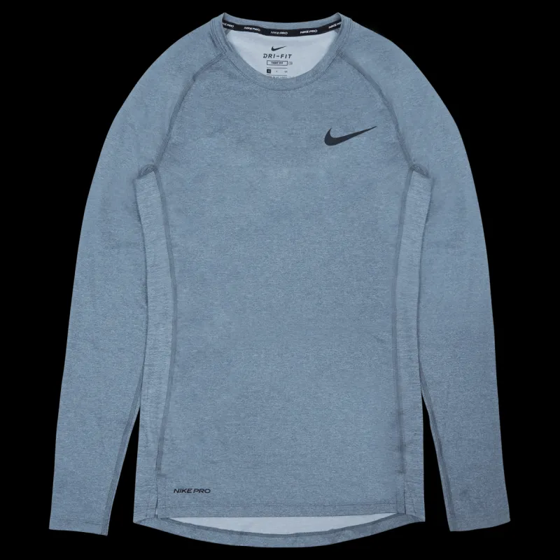 Best Nike Pro LS Top Grey Blå