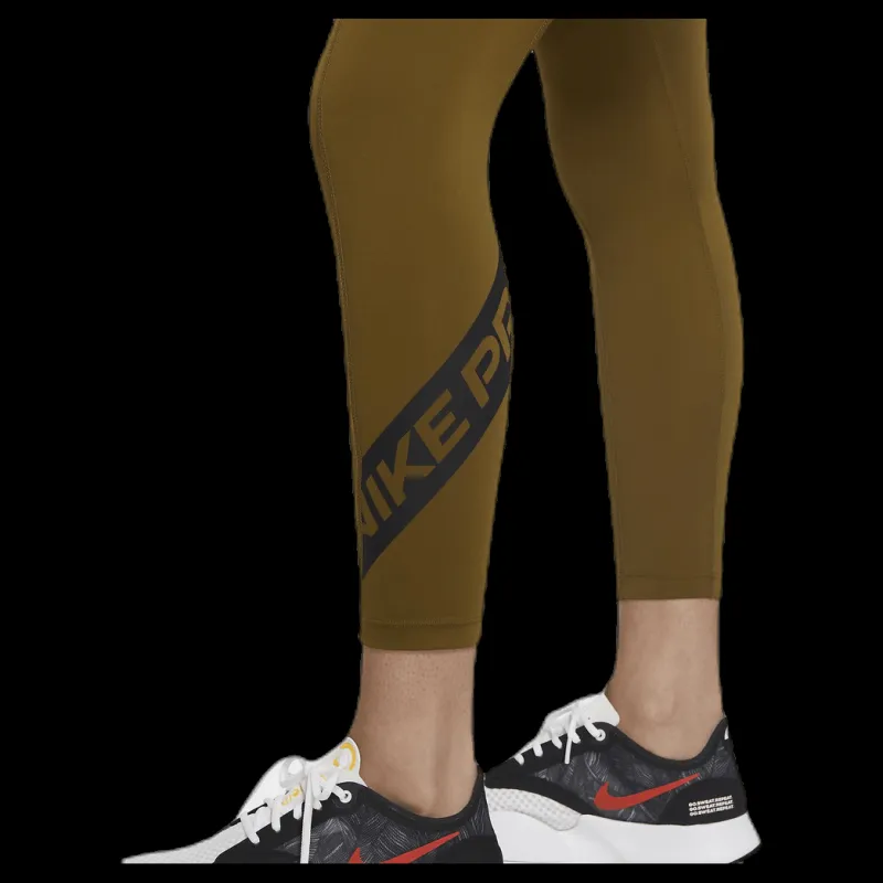 New Nike Pro Tight 7/8 Trompe L Black/Green Brun