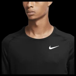 Discount Nike Pro Warm LS Top White/Black Svart