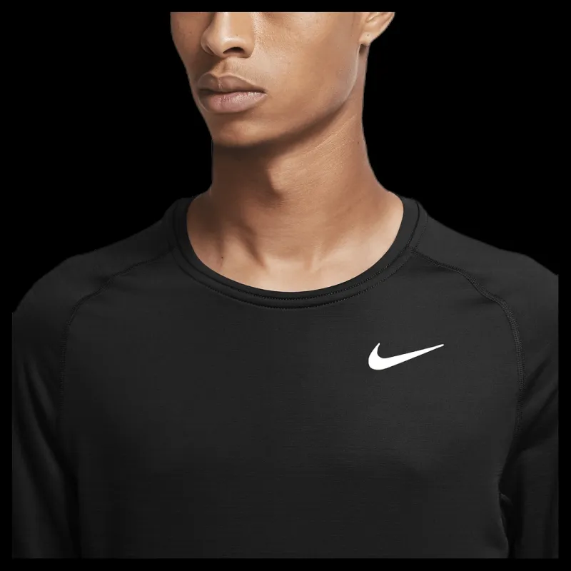 Discount Nike Pro Warm LS Top White/Black Svart
