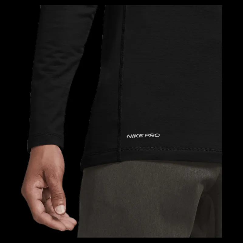 Discount Nike Pro Warm LS Top White/Black Svart