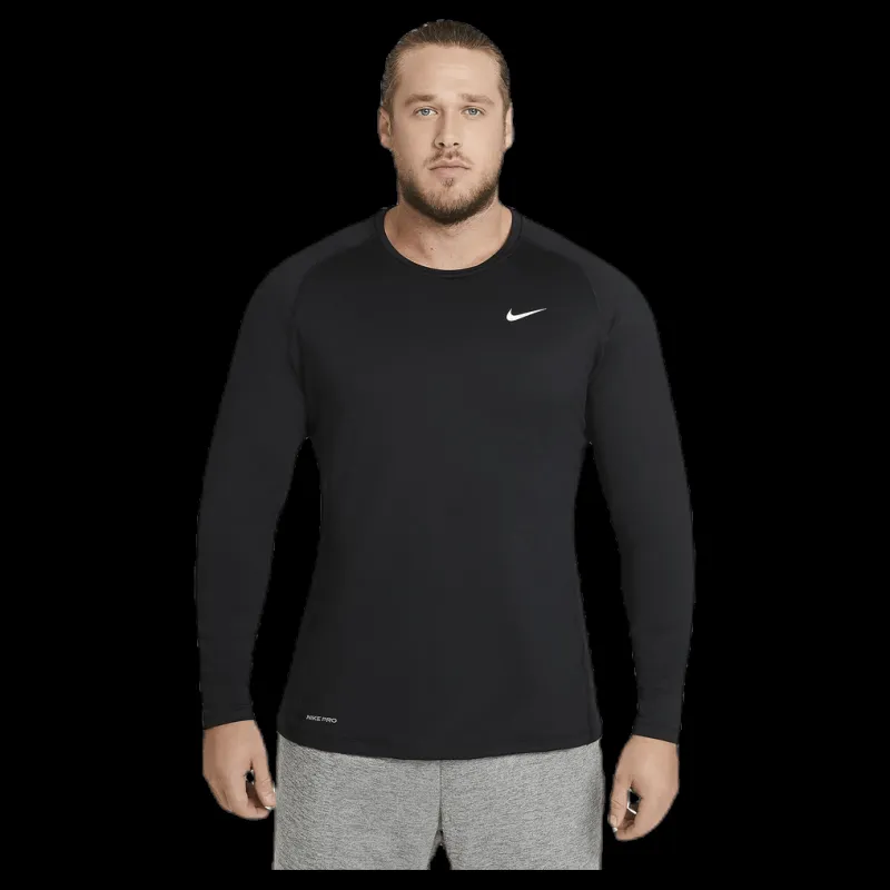 Discount Nike Pro Warm LS Top White/Black Svart