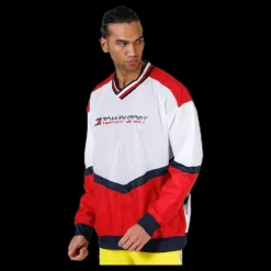 Tommy Hilfiger Sport Pull Over Jacket With Rib Red Röd New