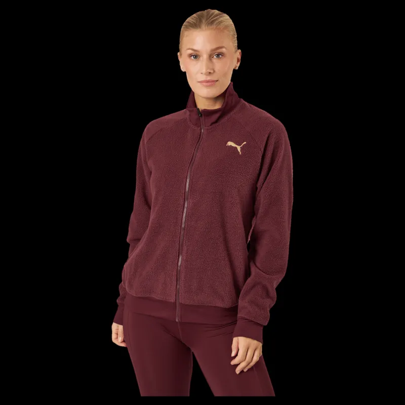 Discount Puma Fit Sherpa Jacket Aubergine- Black Röd