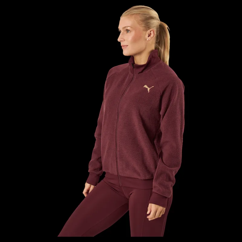 Discount Puma Fit Sherpa Jacket Aubergine- Black Röd
