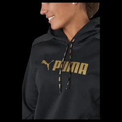 Puma Fit Tech Knit Po Hoodie Black-metallic Gold Svart Clearance